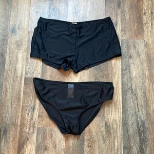 1-XL Bikini Bottom 1-XL Short Swim bottom Black